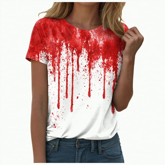 HCNTES Skull Shirts for Women Funny Gothic Graphic T-Shirts Novelty Tee Casual Athletic Tops(L,A17-White)