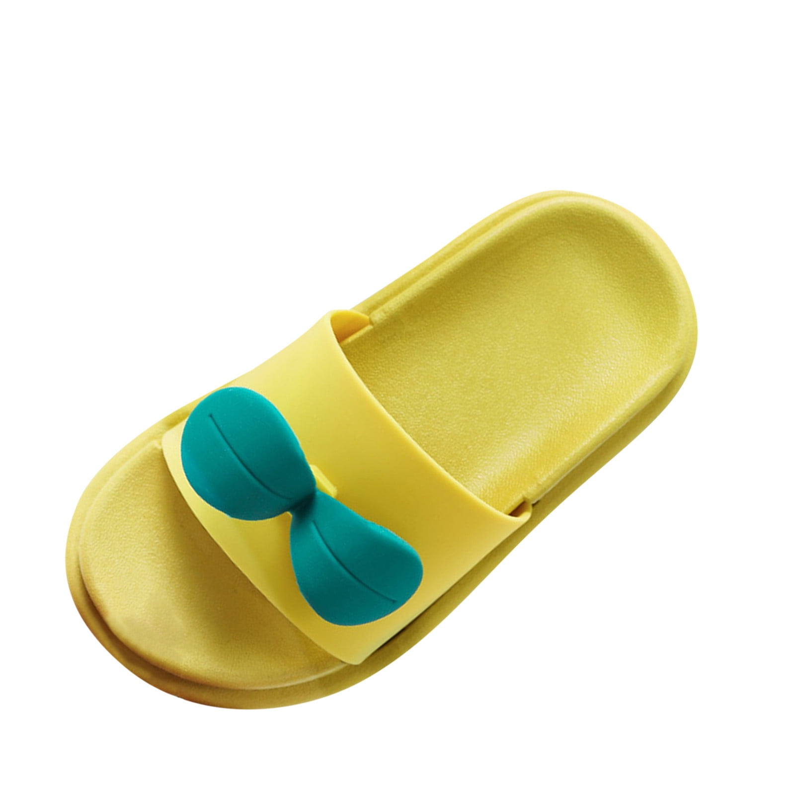HCNTES Slides Boys Girls Flip Flops Slip On Beach Sandals Youth Pool Shower Shoes Summer Slippers,Green 8-9.5 Years