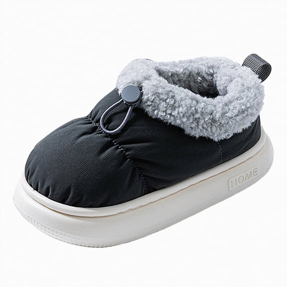 HCNTES Slippers for Kids Toddler Baby Boys Girls Cute Cartoon Design House Shoes Children's Soft Plush Fall Winter House Slippers(Grey,9)