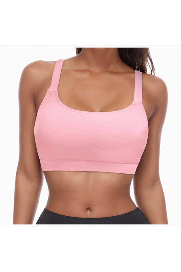 Sports Bikini Tops for Women Swim Bra Wirefree Workout Swimsuit Top Comfortable Support for Swimming, Beach, Active Wear Light Pink,S