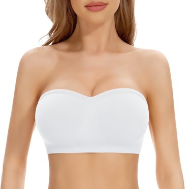 Women's Strapless Bra Underwire Unpadded – Anti-Slip Silicone, Seamless Multiway Tube Top Bandeau