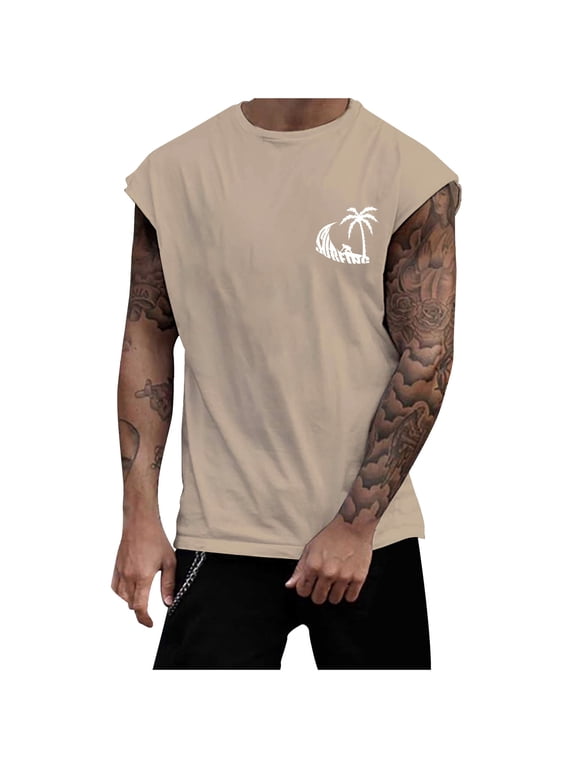 Tank Tops Y-Back Workout Muscle Tee Sleeveless Fitness Bodybuilding T Shirts Training Running Vest(Clear,XXL)