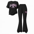 thumbnail image 1 of HCNTES Teen Girls 2 Piece School Outfit Short Sleeve Tee & High Waist Flared Pants Summer Clothing Set Casual Kid Clothes 7-13Y(L04-Black,8-9 Years), 1 of 9