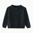thumbnail image 1 of HCNTES Toddle Baby Girls Knit Cardigan Cotton Solid Candy Color Basic Long Sleeve Button Up Cardigan Sweater Fall Winter Clothes(3-4 Years,Navy#&6), 1 of 4