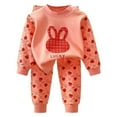 thumbnail image 1 of HCNTES Toddler Baby Boy 2Pcs Outfits Letters Print Pullover Tops + Drawstring Pants Set Fall Winter Clothes,Sizes 4-5 Years, 1 of 5