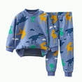 thumbnail image 1 of HCNTES Toddler Baby Boy 2Pcs Outfits Pullover Tops + Drawstring Pants Set Fall Winter Clothes(3-6 Months,Blue-2), 1 of 4