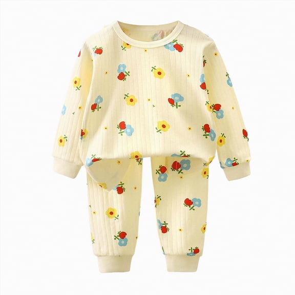 HCNTES Toddler Baby Boy All-Weather Clothes Long Sleeved Pullover Shirt Pants 2 Pcs Casual Dailywear & Loungewear Outfits Set For Kids(A01-Yellow,1-2 Years)