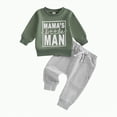 thumbnail image 1 of HCNTES Toddler Baby Boy Clothes 3 6 9 12 18 24 Months Fall Outfits Long Sleeve Sweatshirt Tops + Pants Set(12-18 Months,Green&e2), 1 of 7