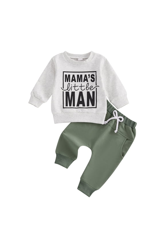 Toddler Baby Boy Clothes 3 6 9 12 18 24 Months Fall Outfits Long Sleeve Sweatshirt Tops + Pants Set(12-18 Months,Grey&e3)