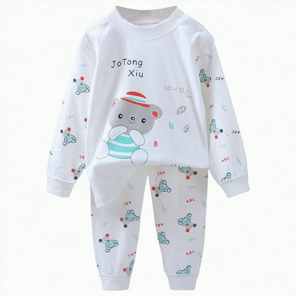 HCNTES Toddler Baby Boy Clothes Cute Long Sleeve Sweatshirt Tops and Stretch Pants Fall Winter Outfit(18-24 Months,White_5)