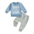 thumbnail image 1 of HCNTES Toddler Baby Boy Clothes Boy Outfit Long Sleeve Hoodie Plaid Sweatshirt Pant Fall Winter Clothes Set 3yr boy fall clothes(Blue,18-24 Months), 1 of 4