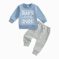 thumbnail image 1 of HCNTES Toddler Baby Boy Clothes Boy Outfit Long Sleeve Hoodie Plaid Sweatshirt Pant Fall Winter Clothes Set sweater for boy(Blue,6-12 Months), 1 of 4