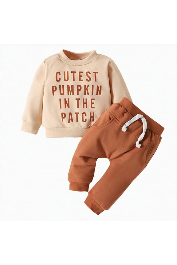 HCNTES Toddler Baby Boy Clothes Boy Outfit Long Sleeve Hoodie Sweatshirt Pant Fall Winter Clothes Set baby boys clothes 9 12(Beige,3-6 Months)