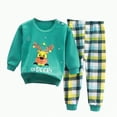 thumbnail image 1 of HCNTES Toddler Baby Boy Clothes Long Sleeve Sweatshirt Pants Set Fall Winter Outfits(4-5 Years,Green##3), 1 of 4
