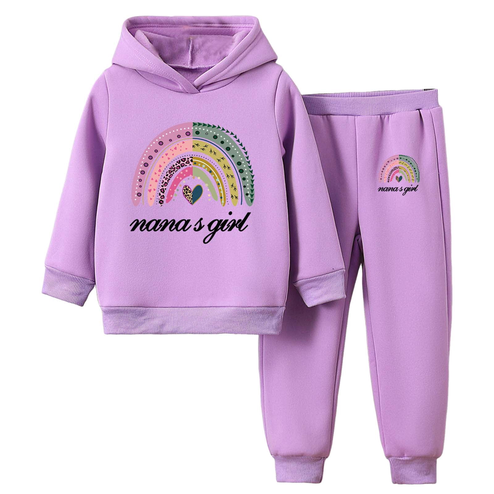 Toddler Baby Boy Clothes Set Fall Winter Sweat Suit Outfit Cute Sweatshirt & Long Pant Sets(Q207-Purple,4-5 Years)