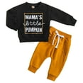 thumbnail image 1 of HCNTES Toddler Baby Boy Clothes Set Letter Print Long Sleeve Sweatshirt Top Jogger Pants Cute Fall Winter Outfit(Z011-Black,3-6 Months), 1 of 7