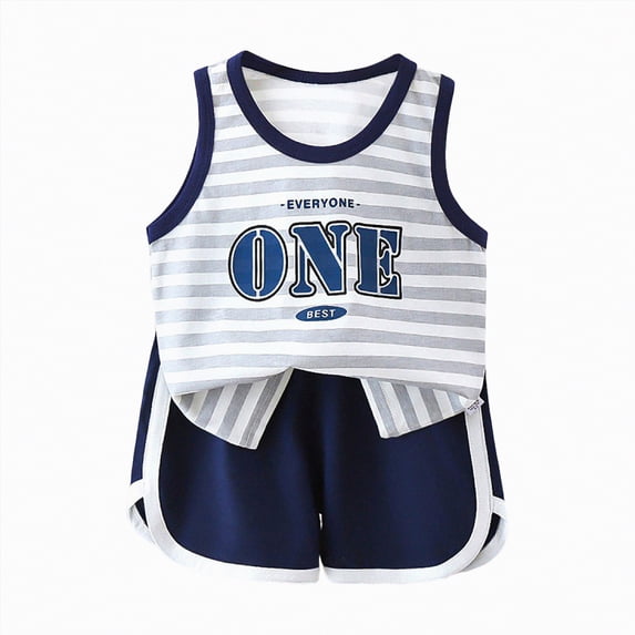 HCNTES Toddler Baby Boy Clothes Summer Outfits Short Sleeve T-Shirt Shorts Set Boy Clothes Outfits Set For Kids 2t 3t 4t 5t 6t 7t 8t 9t(D0-Dark Blue,5-6 Years)