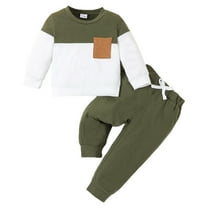 HCNTES Toddler Baby Boy Clothes Sweatshirt Long Sleeve Shirt Top Pants Fall Outfit boys clothes 12 18 month(Green,6-9 Months)