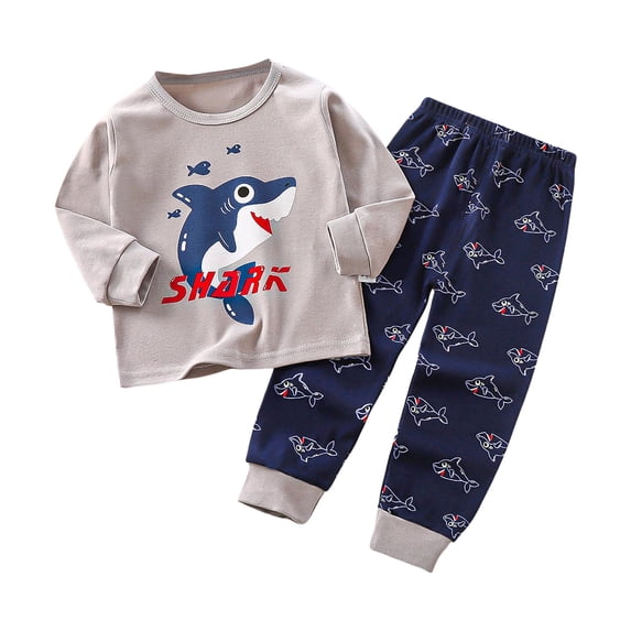 HCNTES Toddler Baby Boy Clothing Sets Little Dinosaur Printed Long Sleeve Tops And Pants Kids 2pcs Outfits,Sizes 5-6 Years
