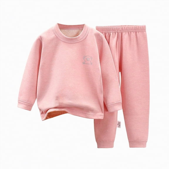 HCNTES Toddler Baby Boy Cute Dailywear & Loungewear Outfits Set Soft 2pcs Pajamas Set for Kids Warm Spring Fall Winter Outfits Set(Pink,2-3 Years)