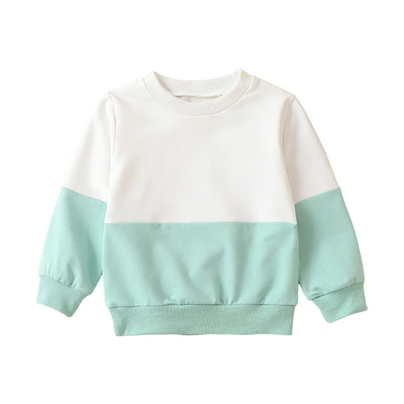 HCNTES Toddler Baby Boy Fall Winter Clothes Color Block Long Sleeve Crewneck Sweatshirt Oversize Pullover Casual Outfit(6-12 Months,G267-Blue)