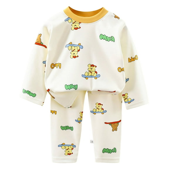 HCNTES Toddler Baby Boy Fall Winter Clothes Funny Letter Long Sleeve Sweatshirt and Pants Set 2 Piece Sweatsuit Outfit,Sizes 1-2 Years