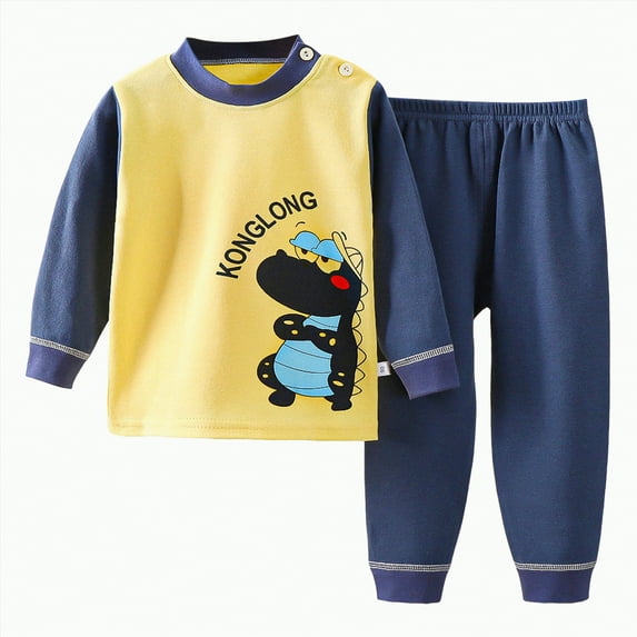 HCNTES Toddler Baby Boy Fall Winter Outfit Long Sleeve Sweatshirts Stretch Jogger Pants Clothes Set(3-4 Years,Dark Blue_1)