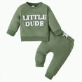 thumbnail image 1 of HCNTES Toddler Baby Boy Fall Winter Outfits Sweatshirt Casual Pants 2Pcs Clothes Set baby boy outfit 18 mo (Green,12-18 Months), 1 of 9