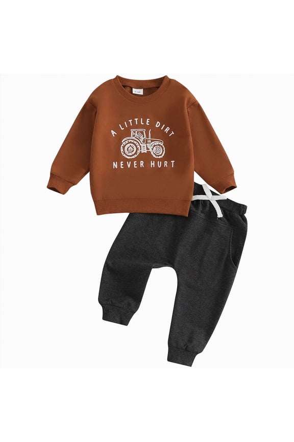 Toddler Baby Boy Girl Clothes 6 12 18 24 Months Summer Outfits Long Sleeves Sweatshirt Pants Set 1-5T,Sizes 12-18 Months