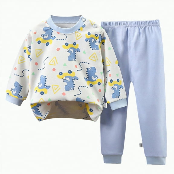HCNTES Toddler Baby Boy Girl Clothes Hooded Sweatshirt Pullover Jogger Pants 2Pcs Fall Winter Sweatsuit Outfit(12-18 Months,Light Blue&1)