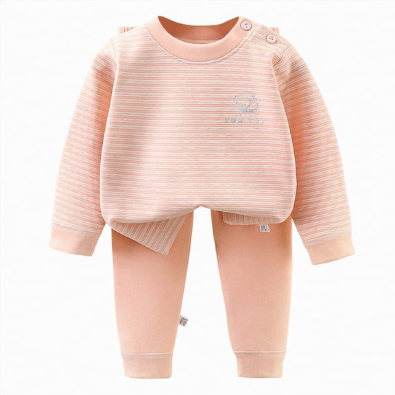 HCNTES Toddler Baby Boy Girl Clothes Solid Color Long Sleeve Crewneck Sweatshirt Top Casual Pants Set 2Pcs Fall Winter Outfits(3-4 Years,Light Pink&4)