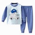 thumbnail image 1 of HCNTES Toddler Baby Boy Girl Fall Winter Outfits Long Sleeve Hoodie Sweatshirt Jogger Pants Sweatsuit Clothes(5-6 Years,Blue##1), 1 of 4