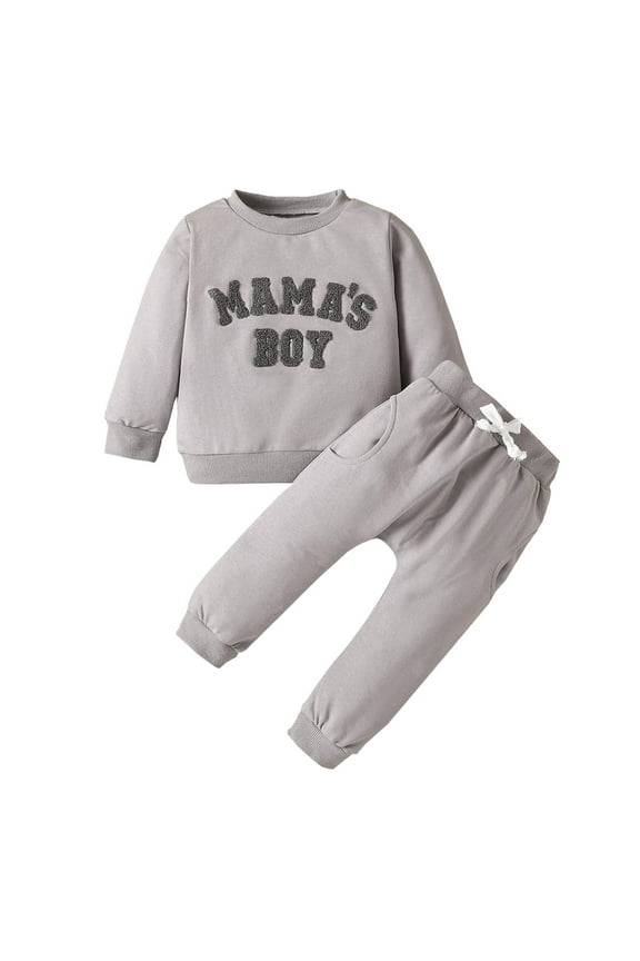 Toddler Baby Boy Girl Fall Winter Outfits Long Sleeve Hoodie Sweatshirt Jogger Pants Sweatsuit Clothes, Grey 2-3Y