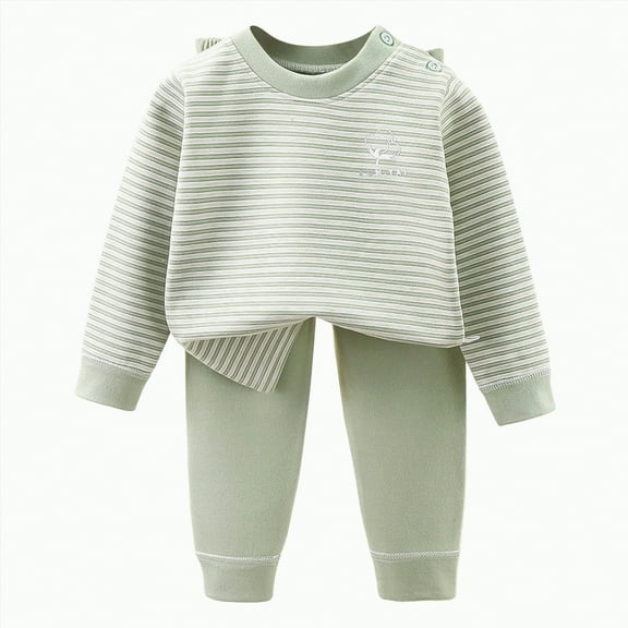 HCNTES Toddler Baby Boy Girl Outfits Fall Winter Clothes Long Sleeve Dinosaur Sweatshirts Pants Sets(3-4 Years,Light Green&3)