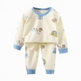 thumbnail image 1 of HCNTES Toddler Baby Boy Girl Outfits Long Sleeve Hoodie Casual Pants Sweatsuit Set Fall Winter Clothes(4-5 Years,Beige#@1), 1 of 3