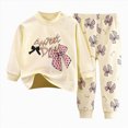 thumbnail image 1 of HCNTES Toddler Baby Boy Girl Spring Fall Winter Clothes Long Sleeve T-Shirt Tops Long Pants Two Piece Outfit(3-6 Months,Beige&1), 1 of 4