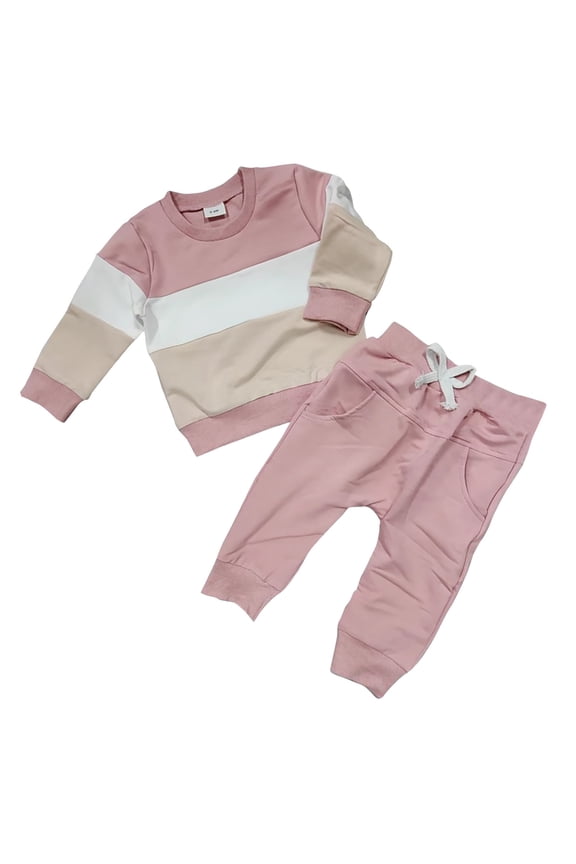 Toddler Baby Boy Gifts Fall Winter Clothes Hoodie Tops Sweatshirt Pants Set Outfits fall baby clothes(Pink,3-6 Months )