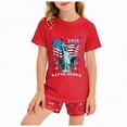 thumbnail image 1 of HCNTES Toddler Baby Boy Newborn Infant Girl Independence Day Clothes Short Sleeve Pullover shirt Tops And Short Set Soft Unisex Summer Loungewear Outfits Set(F02-Red,2-3 Years), 1 of 7