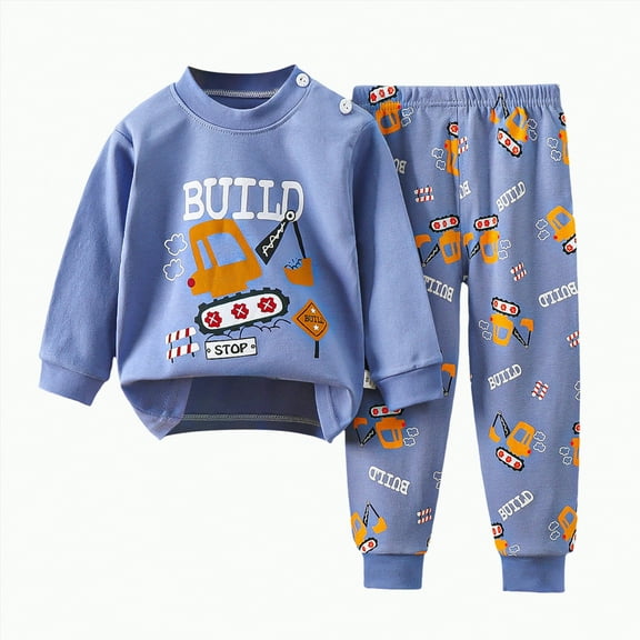 HCNTES Toddler Baby Boy Pants Set Crewneck Sweatshirt Long Sleeve Shirt And Pants Fall Winter Clothes Outfit Set(18-24 Months,Sky Blue_6)