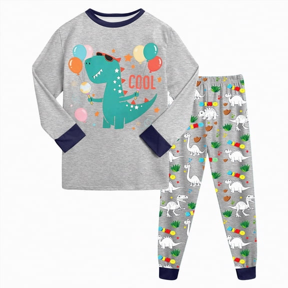 HCNTES Toddler Baby Boy Pullover Tops   Soft Pants Sweatsuit Set Kids All-Weather Clothes Pajamas Loungewear Outfits Set for Children(Grey,8-9 Years)