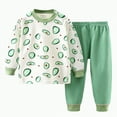 thumbnail image 1 of HCNTES Toddler Baby Boy Soft 2pcs Pajamas Set Cute Dailywear & Loungewear Outfits Set for Kids Warm All-Weather Outfits Set(A01-Green,5-6 Years), 1 of 4