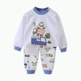 thumbnail image 1 of HCNTES Toddler Baby Boy Soft Loungewear Outfits Set Kids All-Weather Clothes Cute long Sleeve Shirt + Pant Baby Boy Pajamas Sleepwear Set(A01-AG,3-6 Months), 1 of 5