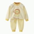thumbnail image 1 of HCNTES Toddler Baby Boy Soft Loungewear Outfits Set Kids All-Weather Clothes Cute long Sleeve Shirt + Pant Baby Boy Pajamas Sleepwear Set(A01-Yellow,3-4 Years), 1 of 5
