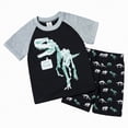 thumbnail image 1 of HCNTES Toddler Baby Boy Summer Clothes 6 12 18 24 Months 2T 3T 4T Short Sleeves Shirt Tops & Casual Shorts Outfit Set(L01-Black,6-7 Years), 1 of 9