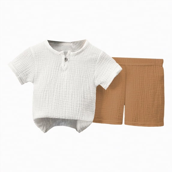 HCNTES Toddler Baby Boy Spring Summer Clothes Set Short Sleeves T-Shirt Tops + Shorts Cute Outfits Set For 2t 3t 4t 5t 6t 7t 8t 9t Kid School Activities(G-White,4-5 Years)