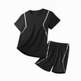 thumbnail image 1 of HCNTES Toddler Baby Boy Summer Clothes Set Short Sleeves T-Shirt Tops + Shorts Cute Outfits Set For Kids 2t 3t 4t 5t 6t 7t(G-Black,13-14 Years), 1 of 4