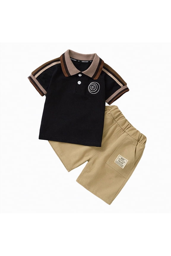 Toddler Baby Boys 2 Piece Outfits Boy Spring Summer Clothes Kids Sport T Shirts and Shorts Kid Outfit Sets For 2t 3t 4t 5t 6t 7t 8t 9t Kid Short(G-Black,6-7 Years)