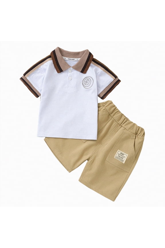 Toddler Baby Boys 2 Piece Outfits Boy Spring Summer Clothes Kids Sport T Shirts and Shorts Kid Outfit Sets For 2t 3t 4t 5t 6t 7t 8t 9t Kid Short(G-White,6-7 Years)