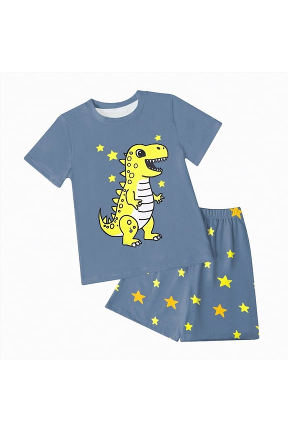 Toddler Baby Boys Clothing Sets Cool T-Rex Print Summer Outfit Baby Boy Clothing Sets