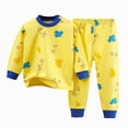 thumbnail image 1 of HCNTES Toddler Baby Boys Fall Winter Clothes Little Boy Outfit Long Sleeve Shirts and Soft Pants Casual Cute Pajamas & Dailywear Outfits Set for Kids(Yellow,3-6 Months), 1 of 5